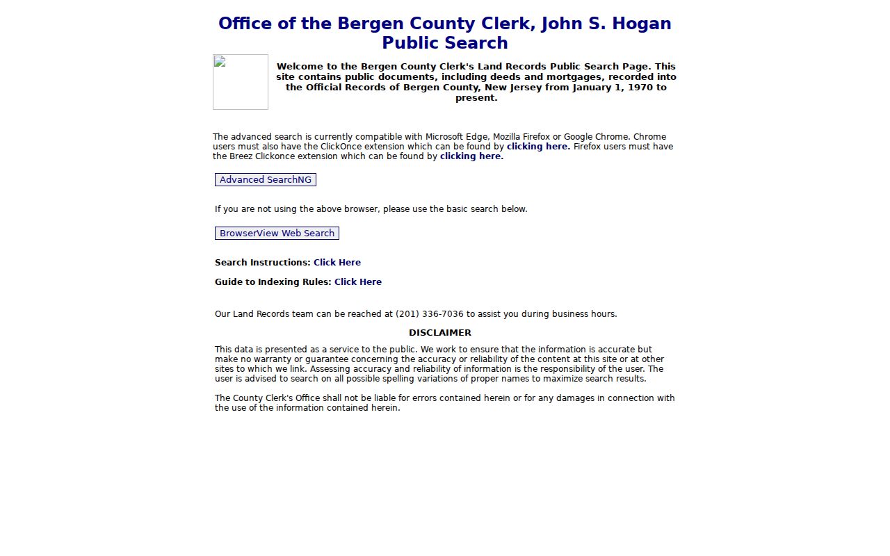 Elmwood Park street directory Bergen County deed index search