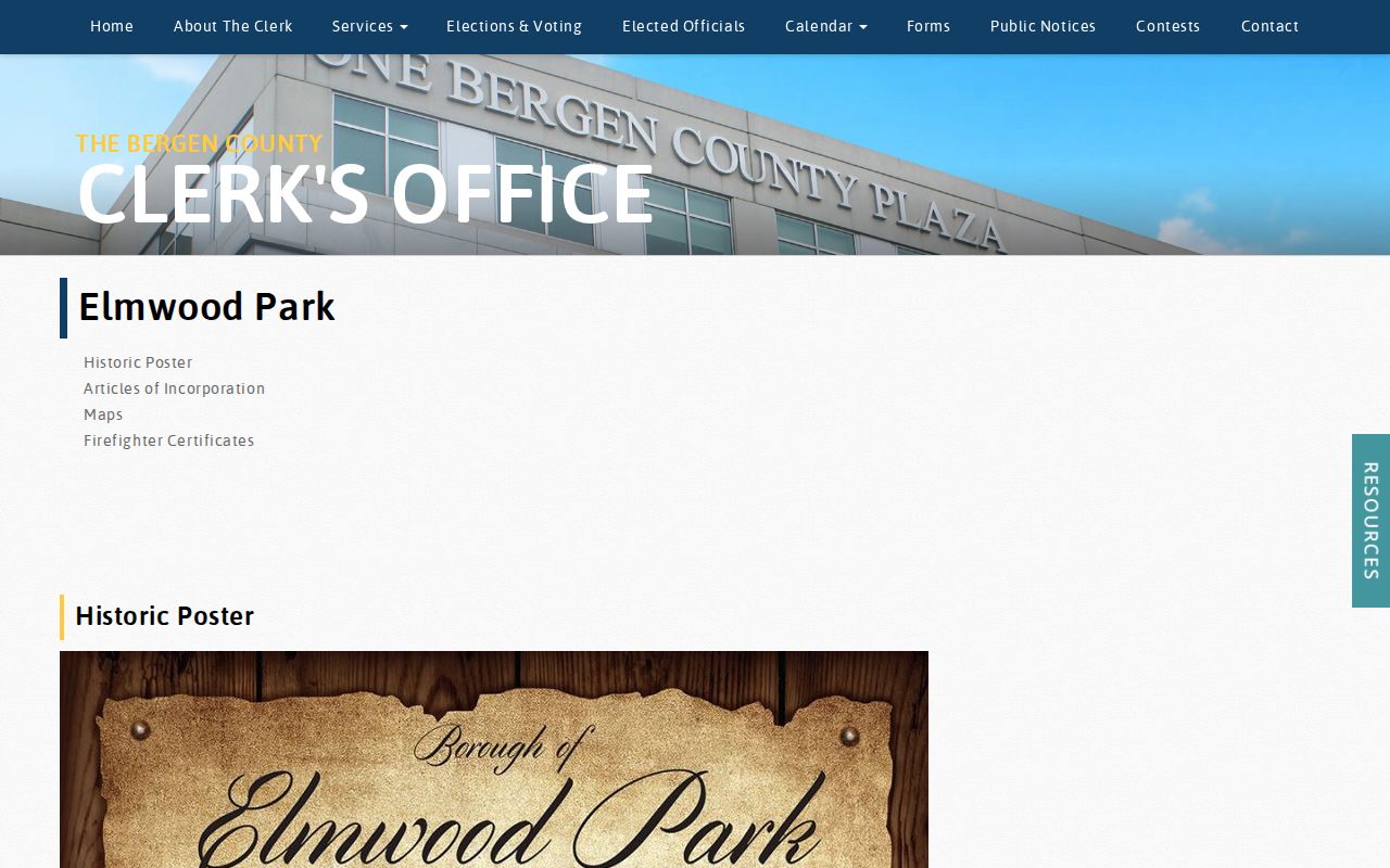 Elmwood Park previous residents historic documents collection