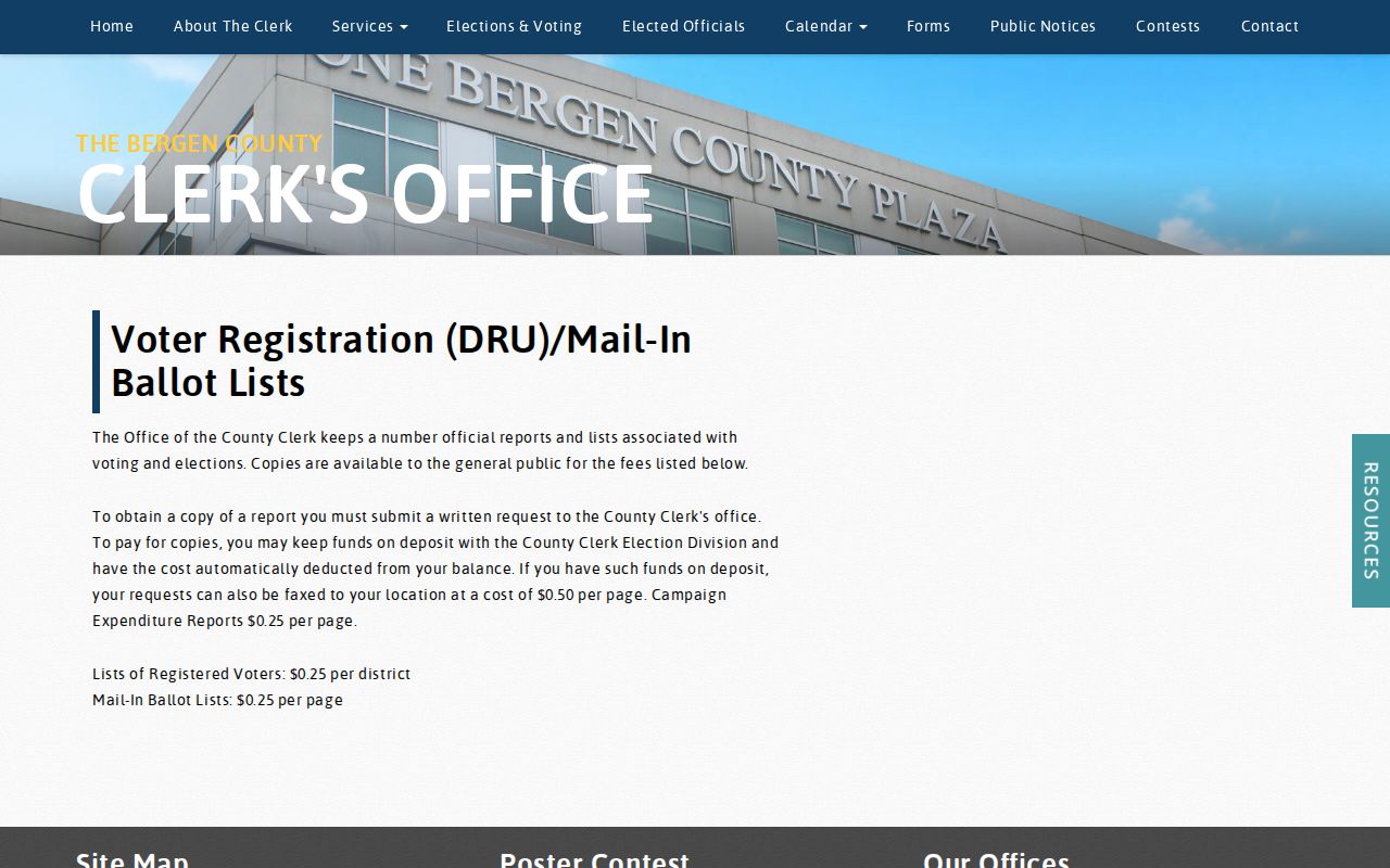 Elmwood Park neighbors voter list service and election district access