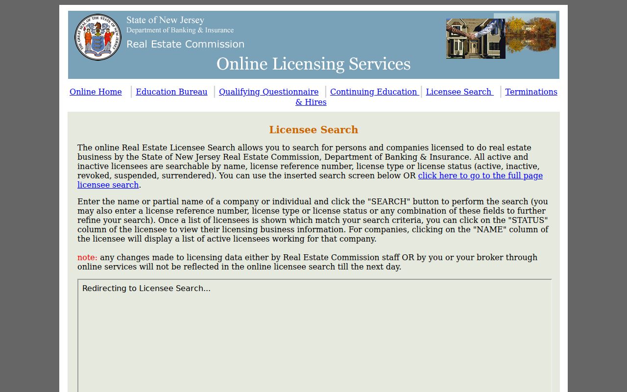 Elmwood Park resident lookup license search instructions
