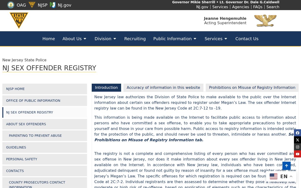 Elmwood Park resident lookup official registry access page